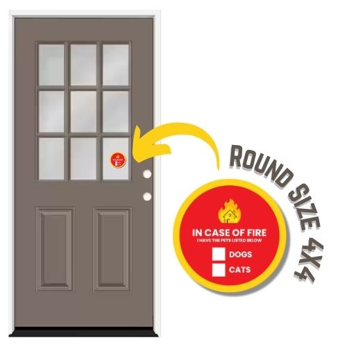 "In Case of Fire" 4x4 Pet Sticker Set of (2)